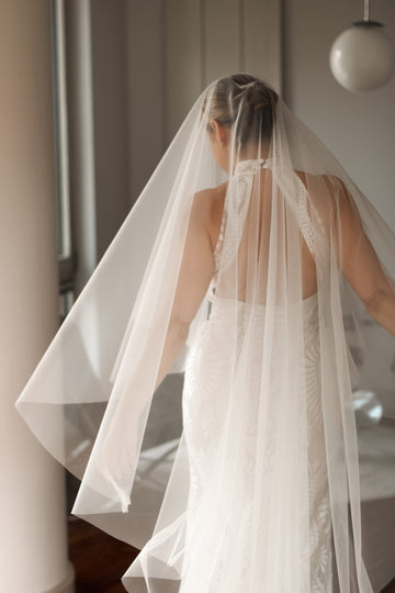 English Tulle Drop Wedding Veil - Velo Bianco